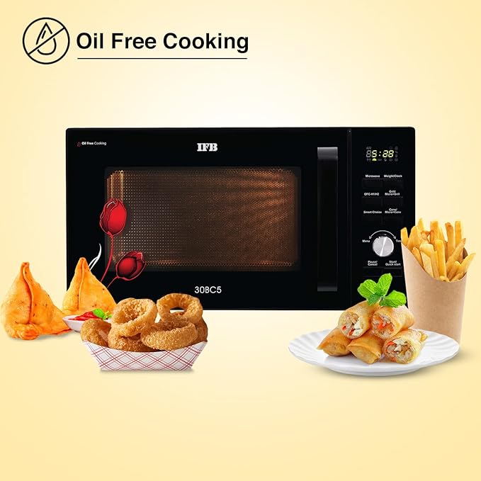 IFB 30 L Convection Microwave Oven with Oil Free Cooking (30BC5, Black)