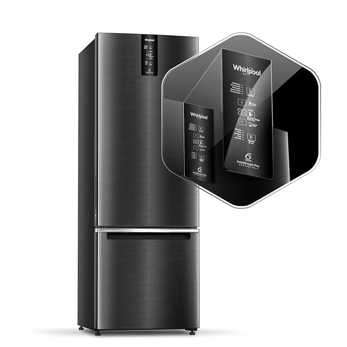 Whirlpool 312L 3 Star Convertible Inverter Double Door Refrigerator, Steel Onyx-Z (W.POOL REF 21832)