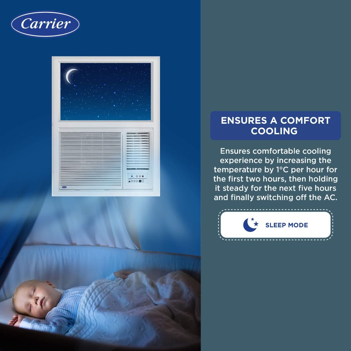 Carrier 1.5 Ton 3 Star Window AC with 2 Way Air Direction, Auto Restart (ESTRELLA Ex)