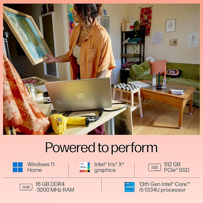 HP Laptop 15, Intel Core i5-1334U, 15.6-inch (39.6 cm), FHD, 16 GB DDR4, 512 GB SSD, Audio by B&O; Dual Speakers, Windows 11 Home, Silver, 1.59 kg, 15-fd0221TU