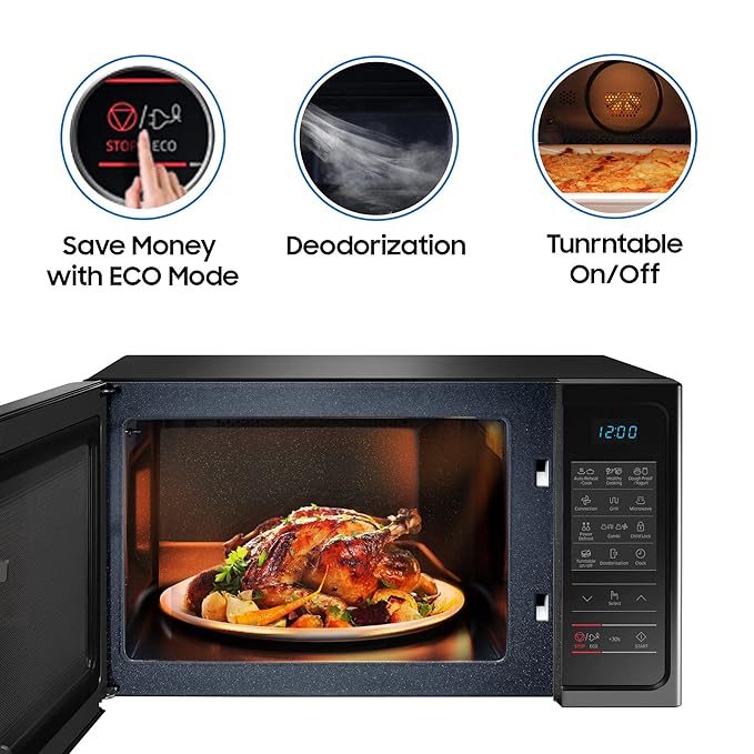 Samsung 28L, Convection Microwave Oven with Curd Making (MC28A5013AK/TL, Black)