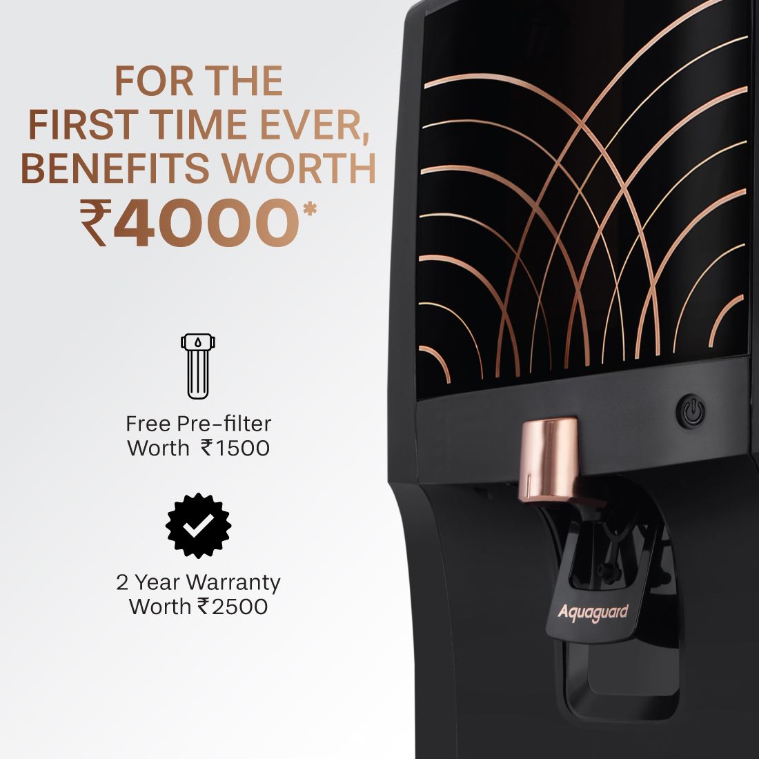 Eureka Forbes Aquaguard Enhance NXT 2X Life RO UV TA | 7 Litres Water Purifier with Taste Adjuster | Active Copper Technology (Black)