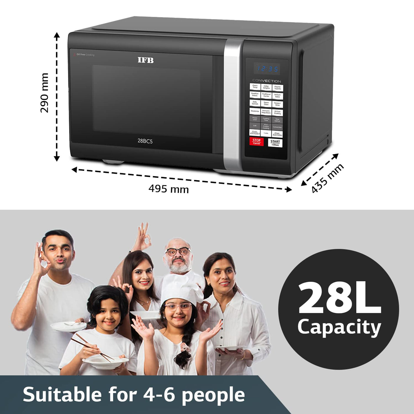 Top-tier tech: IFB 28 L Microwave in Black - Best for modern kitchens.