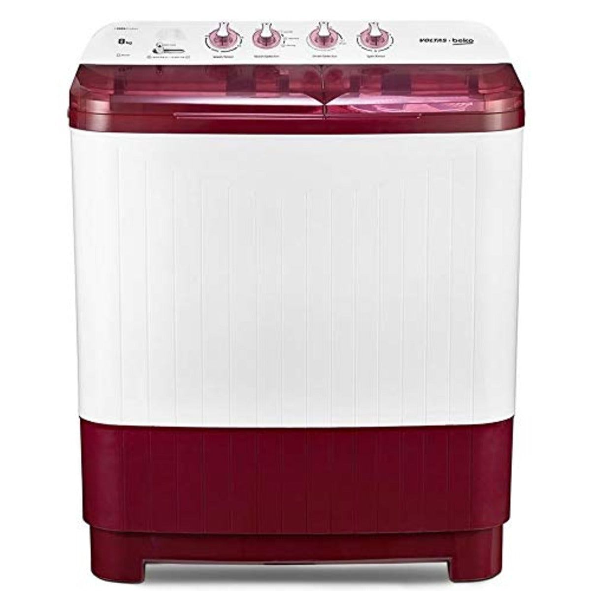 Voltas Beko 8 kg Semi-Automatic Top Loading Washing Machine (WTT80DBRT, Burgundy) 2020