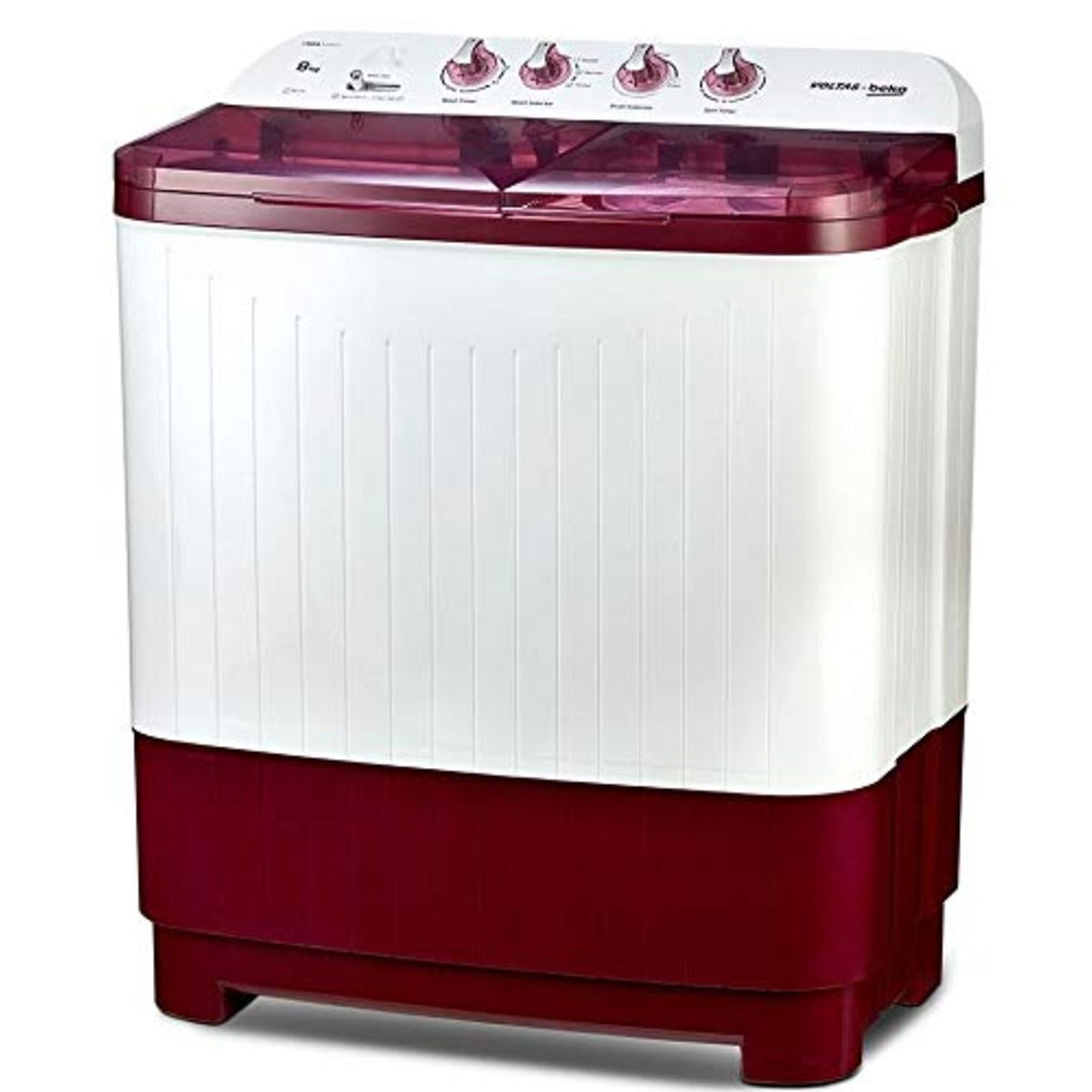 Voltas Beko 8 kg Semi-Automatic Top Loading Washing Machine (WTT80DBRT, Burgundy) 2020