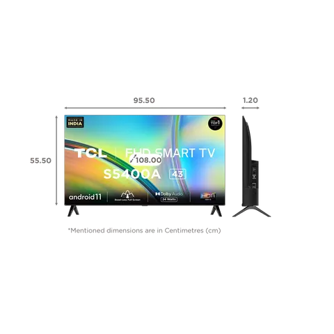 TCL 43S5400A 108 cm (43 inch) Full HD LED Smart Android TV with Dolby Audio (2023 model)