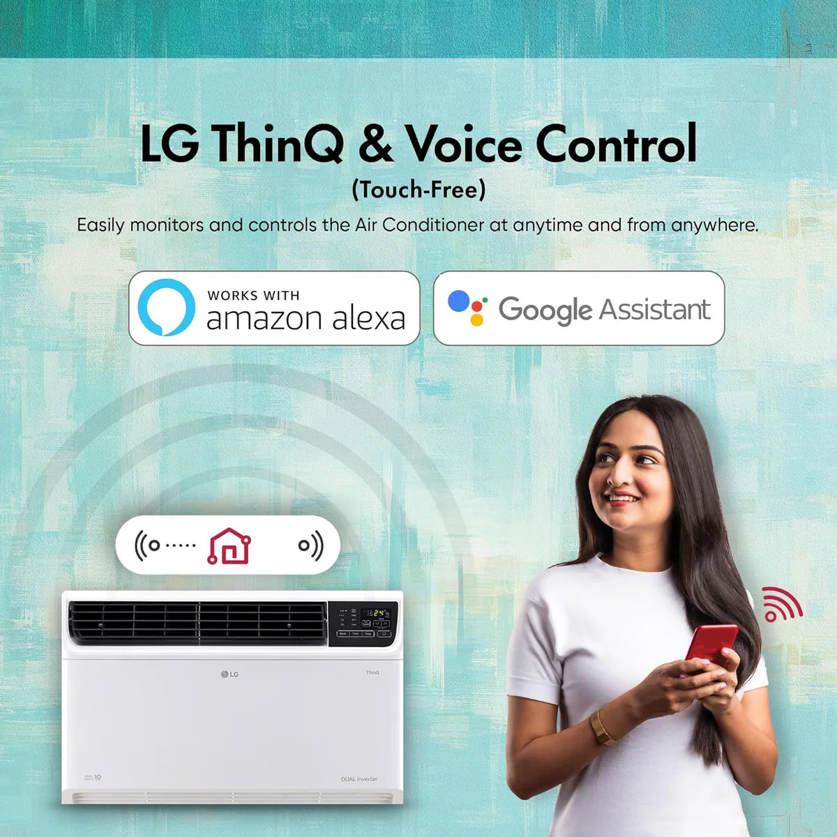 LG AW-Q24WWXA 2 Ton 3 Star Wi-Fi Dual Inverter Window AC (2026 Model) | Convertible 4-in-1 Cooling | 100% Copper Condenser | ThinQ Smart App Control | HD Filter | White
