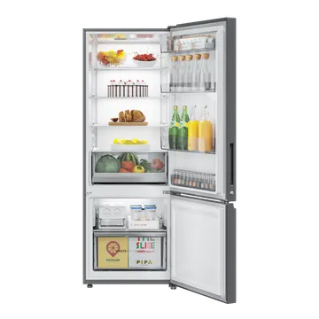 Haier 445 Litres 2 Star Frost Free Double Door Bottom Mount Convertible Refrigerator with Triple Inverter Technology HRB-4952BIS-P, Inox Steel