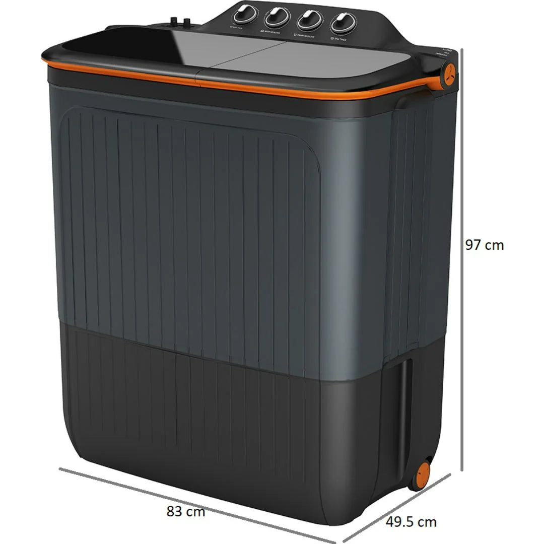 Lloyd 7.5 kg Semi Automatic Top Load Washing Machine Black, Orange (GLWMS75AVGEL)