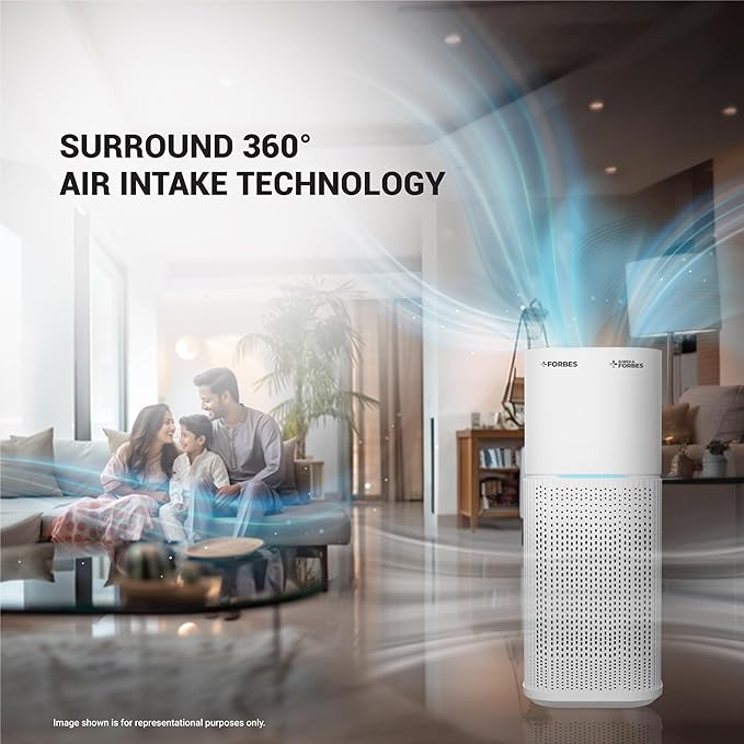 Eureka Forbes Air Purifier 355 With True Hepa H13 Filter & Surround 360° Air Technology|Removes 99.97% Dust|4-Stage Purification In 10 Mins|Convenient,White