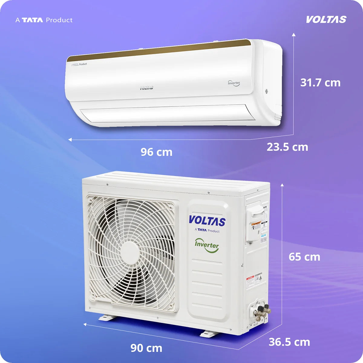 Voltas Vertis Elite Gold 1.5 Ton 5 Star Inverter Split Air Conditioner (Model: 185INV) | Energy Efficient Cooling | Turbo Mode | High Ambient Performance | Copper Condenser | Smart Inverter Technology | 2026 Model