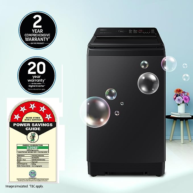 Home Appliance: Opt for Samsung's Top Load Washer for reliable performance.