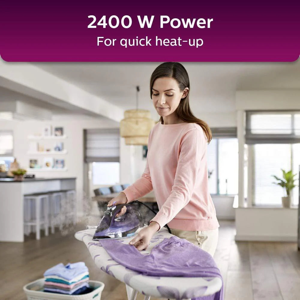PHILIPS Plastic Perfect Care Power Life Steam Iron Gc3925/34,2400 Watts Up To 45 G/Min Steam Output,Optitemp Technology