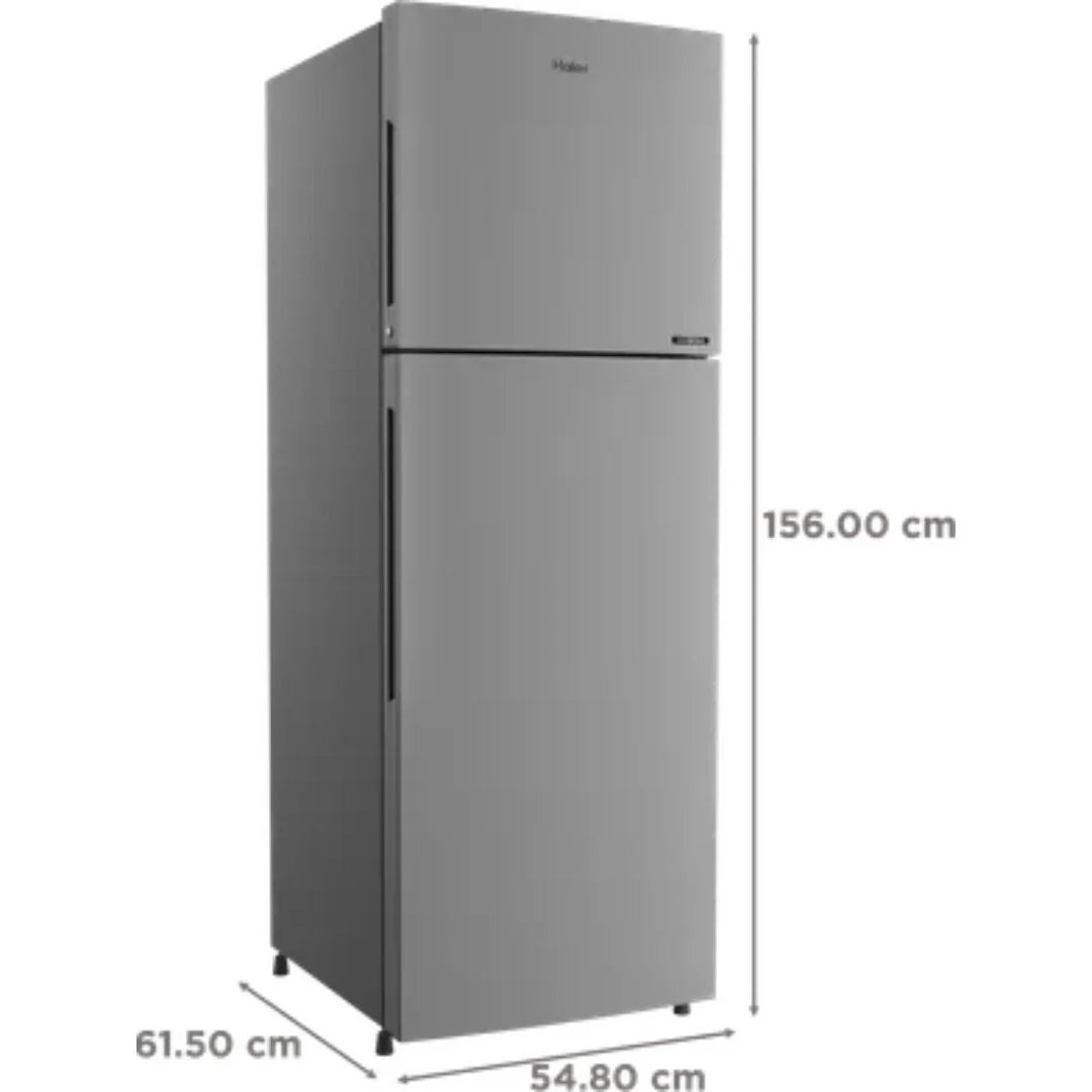 Haier 240.0 L HRF-2902EMS-P 2 Star Turbo Icing Convertible with Inverter Frost Free Double Door Refrigerator ( Moon Silver)