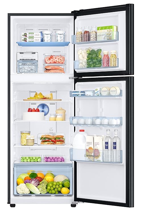 Samsung 301L 2 Star Inverter Frost-Free Convertible 5 In 1 Double Door Refrigerator Appliance (RT34C4522BX/HL,Luxe Black)