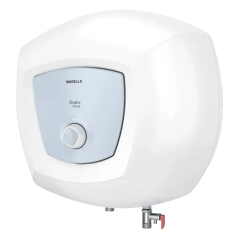 HAVELLS Greta Prime 15 Litre 5 Star Vertical Storage Geyser with Whirlflow Technology (White & Blue)