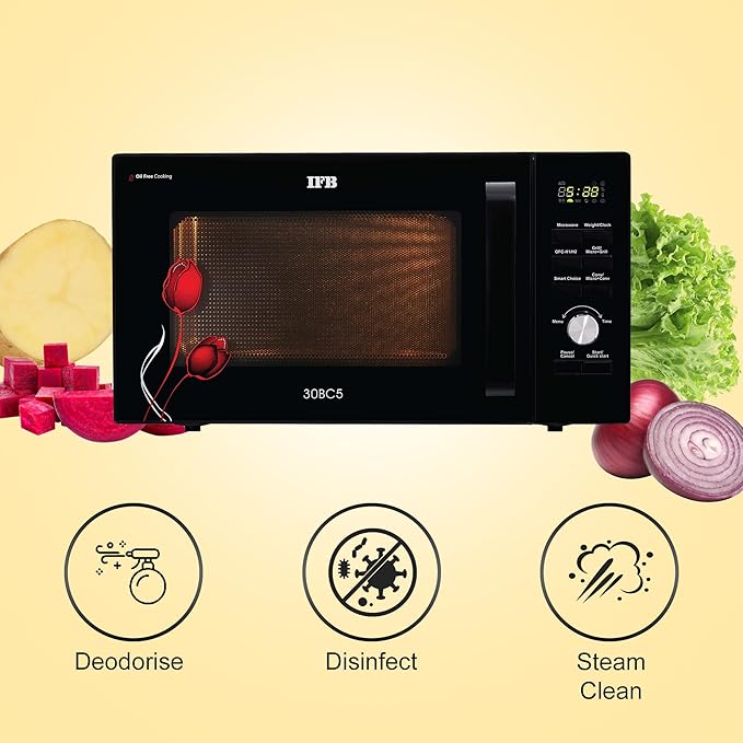 IFB 30 L Convection Microwave Oven with Oil Free Cooking (30BC5, Black)