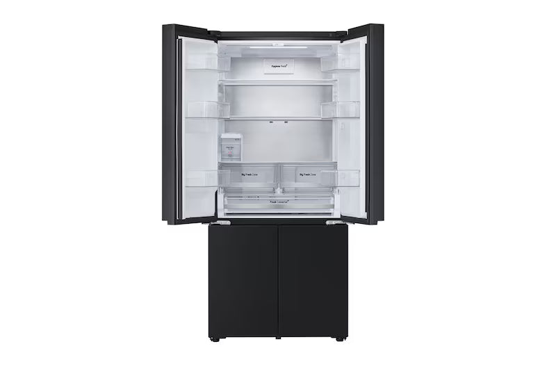 LG 605L French Door Refrigerator | GV-F25FFGHB | Water Dispenser, Auto Ice Maker, Wi-Fi Convertible, Black Mirror Glass, 2 Star