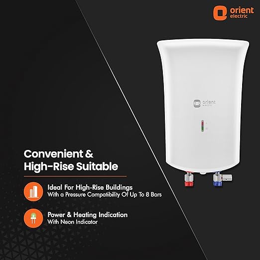 Orient Electric Primus 3L High Strength Polymer Body Electric Instant Hanging Water Heater (White)