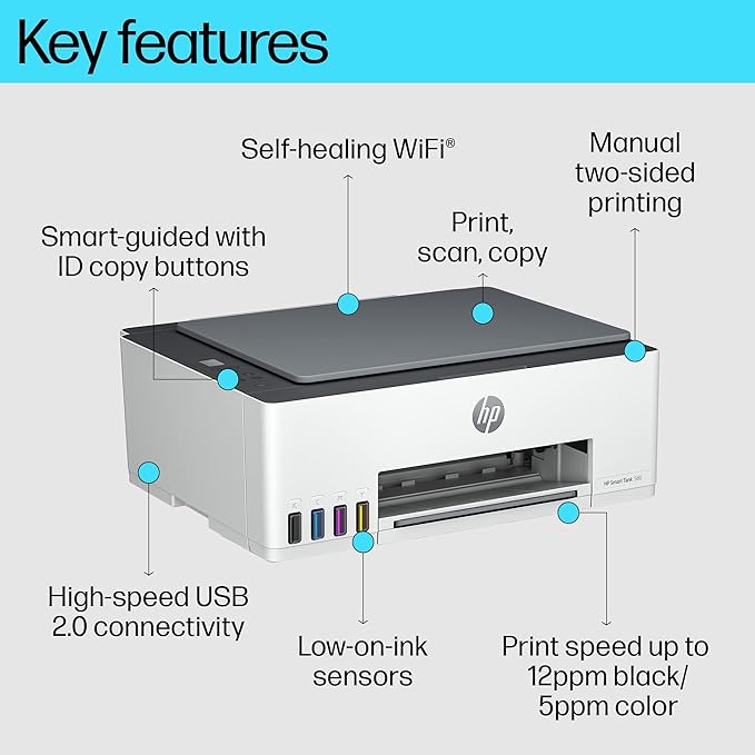 HP Smart Tank 580 AIO WiFi Colour Printer
