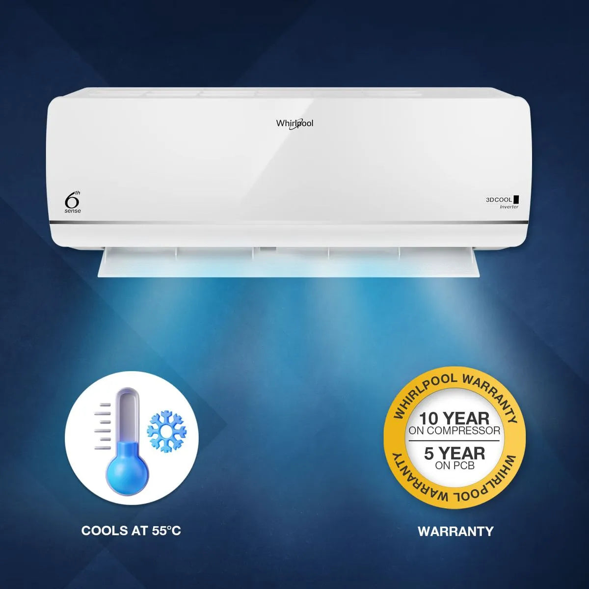 3DCool 1.5 Ton 3 Star Inverter Split AC 2026 Model (41506 / 20T 3S INV EXP S6M3PP0) | Copper Condenser | Turbo Cooling | Silent Operation | Energy Efficient