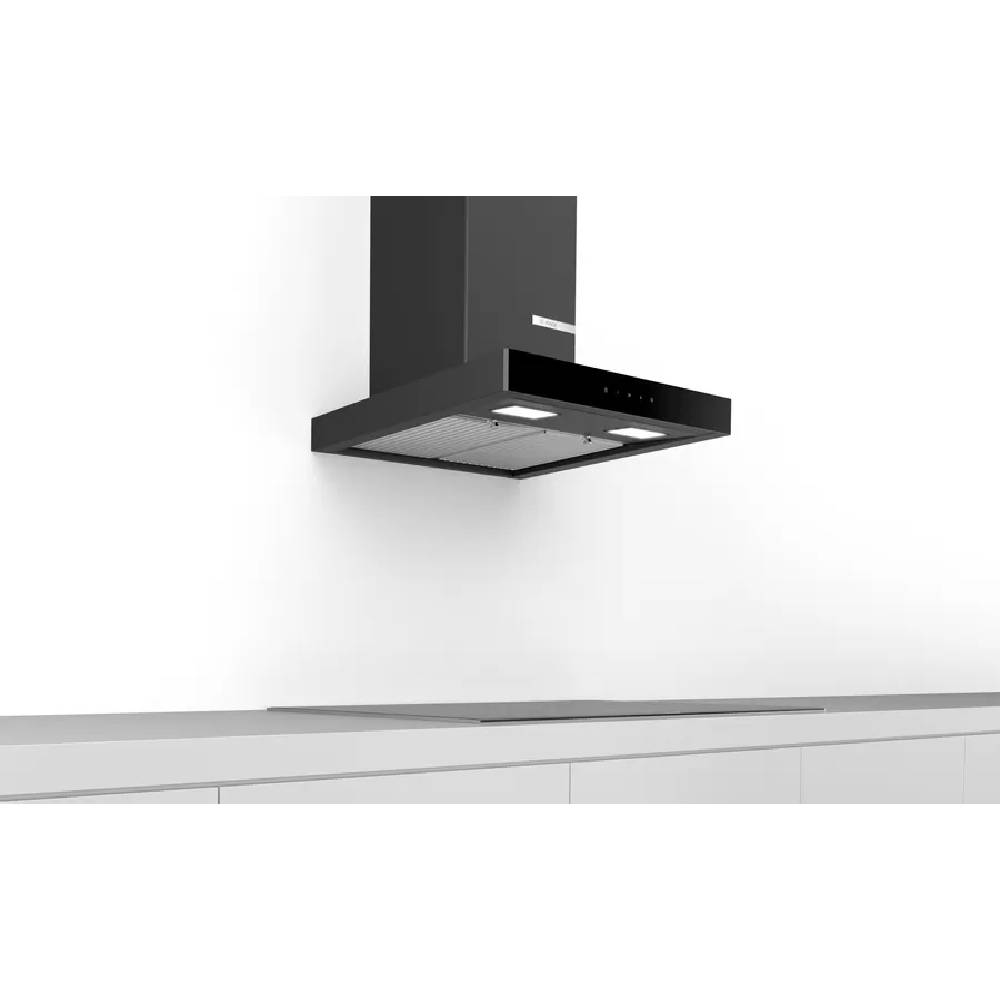 Bosch Series 4 Wall-Mounted Cooker Hood with Intensive Speed Setting, LED-Illumination, Air Extraction Only, Touch Control Setting (DWBA68G60I)