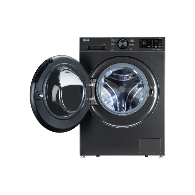 LG FDX1207N5B 12 Kg/7 Kg Wi-Fi Washer Dryer | TurboWash 360°, Inverter Direct Drive, Platinum Black