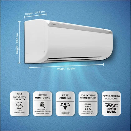 Daikin 1 Ton 5 Star Inverter Split AC, FTKM35U (3D Airflow, 100 percent Copper, Hepta Sense, Cools upto 54 degree celsius, White)