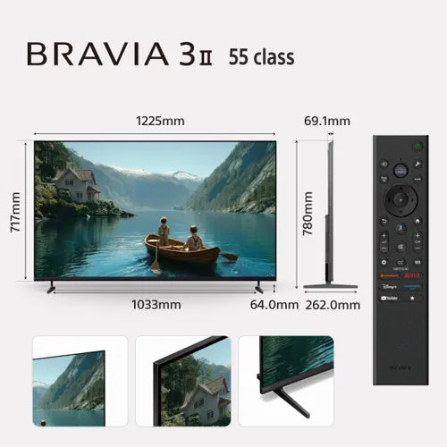 Sony Bravia 3 II 139 cm (55 Inch) 4K Ultra HD Smart Google TV | XR Processor | XR Triluminos Pro | Dolby Vision & Atmos | XR Motion Clarity | Voice Control | K-55XR35M2