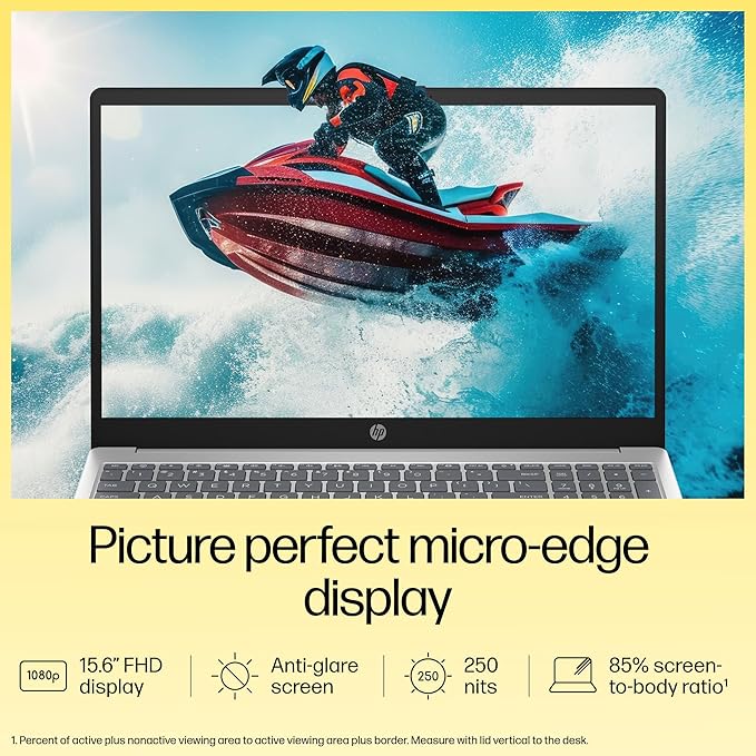 HP Laptop 15, AMD Ryzen™ 5 7520U,15.6-inch(39.6 cm), FHD, 16GB LPDDR5,512GB SSD,Dual Speakers,MSO,Windows 11,Natural Silver | 15-FC0156AU