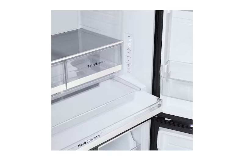 LG 574L French Door Refrigerator Wi-Fi Convertible Smart Inverter Fresh Converter+ Door Cooling+ Black Glass 3 Star