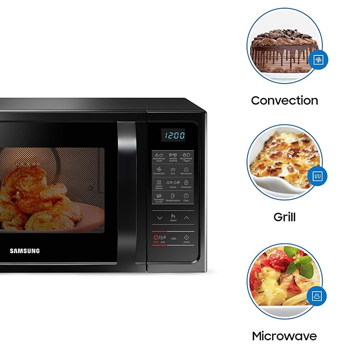Samsung 28L, Convection Microwave Oven with Curd Making (MC28A5013AK/TL, Black)
