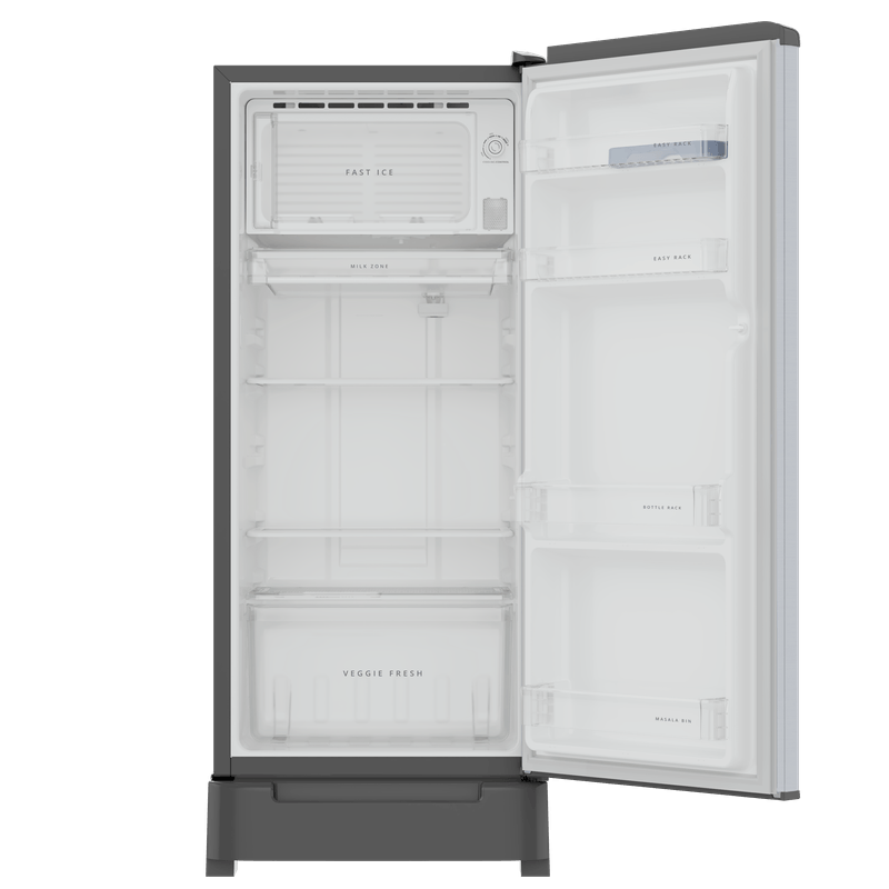 Icemagic Powercool 184L 2-Star Single Door Refrigerator with Base Drawer – Imperial Steel-Y (Model: 73596)