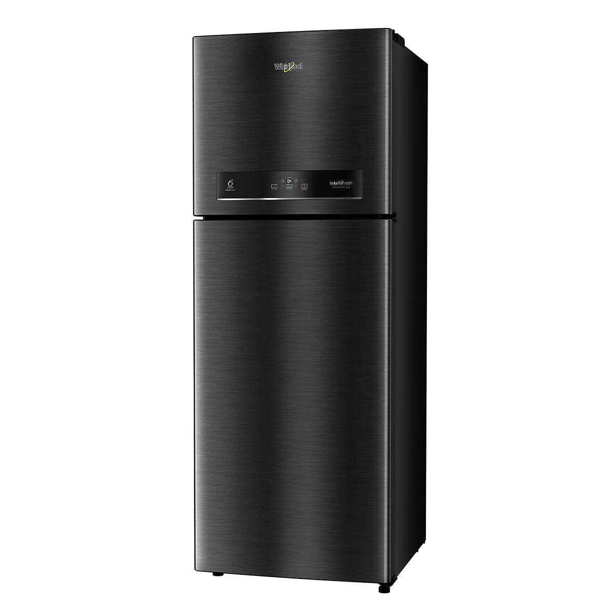 Whirlpool Intellifresh Pro 411L Convertible Refrigerator 1 Star Frost Free Double Door Smart Inverter Gravity Black Large Capacity Fridge