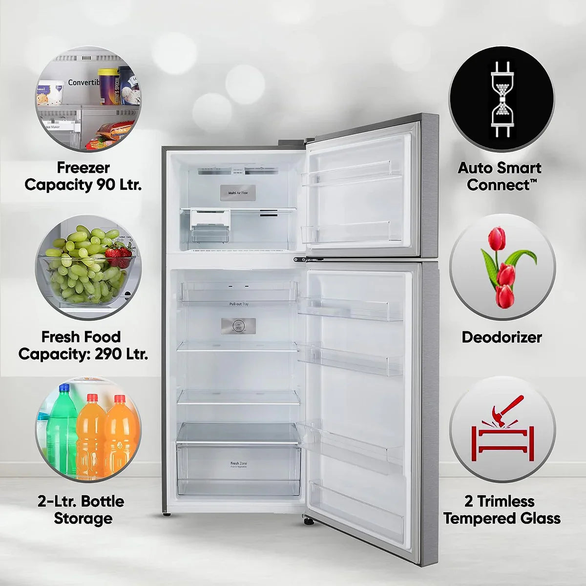 LG 466L Double Door Refrigerator GLT4616TEPZ – Frost-Free, Smart Inverter & Convertible Wi-Fi Cooling