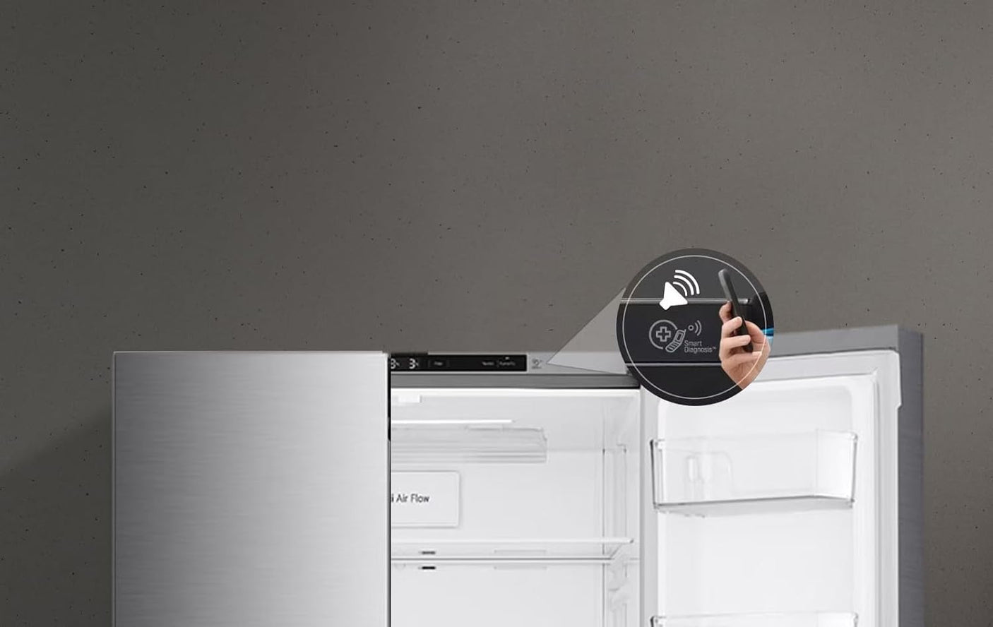 LG 530L, French Door with Smart Inverter Compressor, Side-By-Side Refrigerator, Smart Diagnosis™ with Shiny Steel Finish (GC-B22FTLVB)