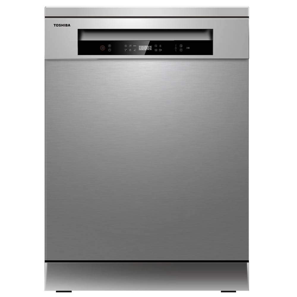 TOSHIBA 14 Place Settings Free Standing Dishwasher with Anti Bacterial Technology (Silver)