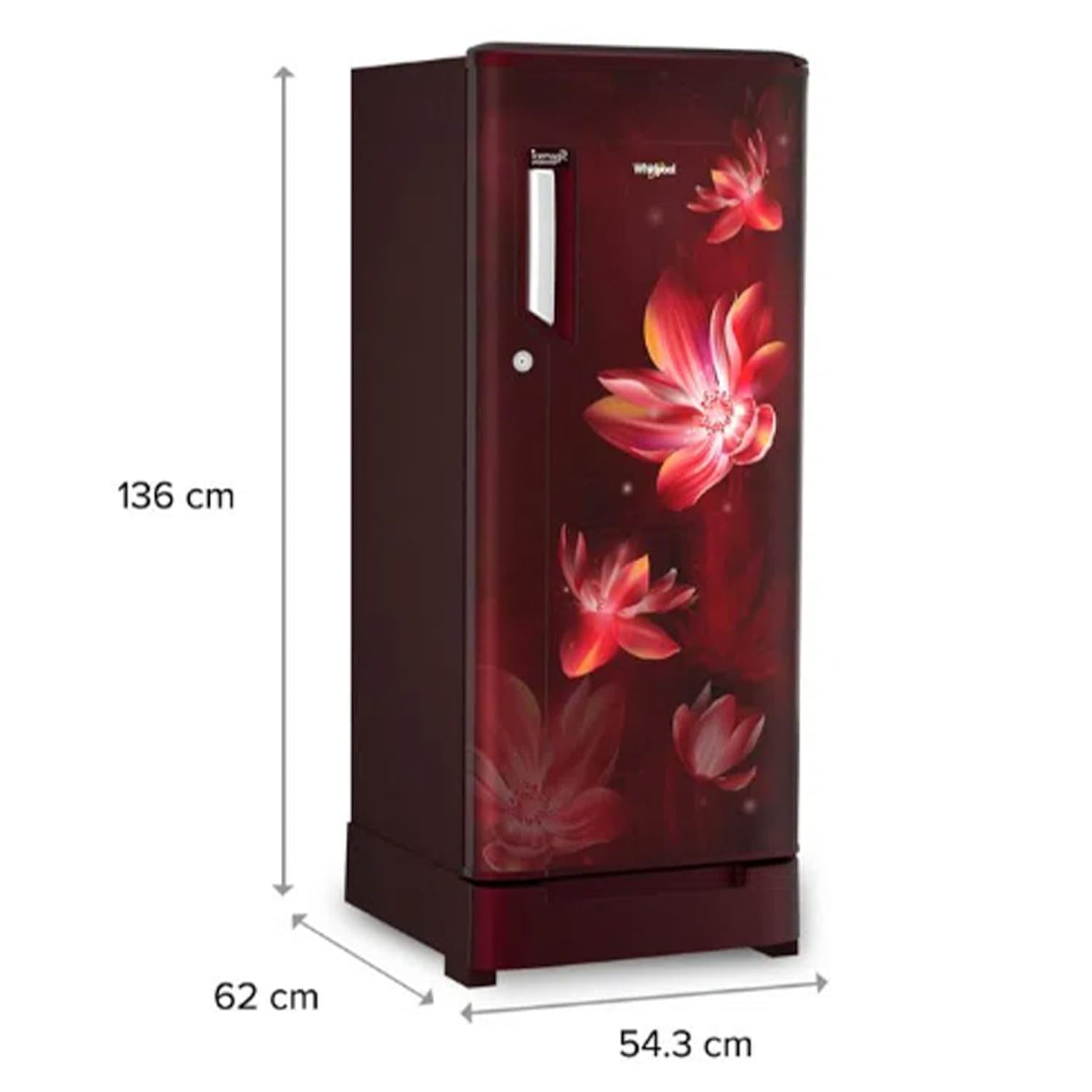 Whirlpool 192L 3 Star Direct-Cool Single Door Refrigerator (215 Icemagic Powercool ROY 3S,Wine Flower Rain-Z,2023 Model,72539)