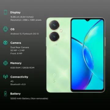 vivo Y27 4G: 6GB RAM, 128GB Storage, Garden Green