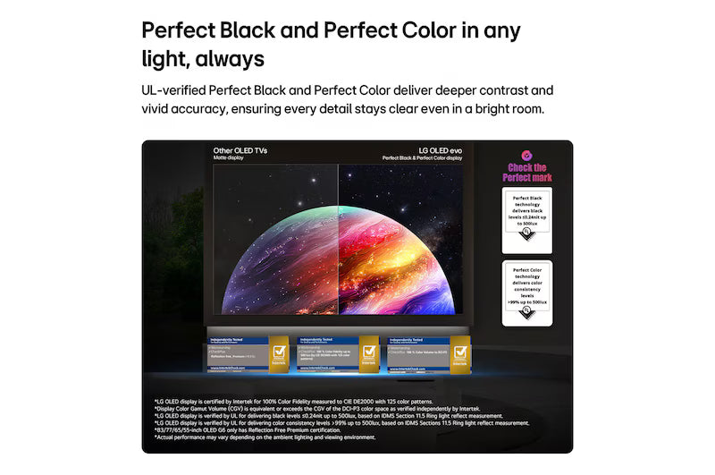 LG 65" OLED evo AI G6 4K Smart TV | OLED65G6PLA | α11 AI Processor Gen3, Dolby Vision & Atmos, Gallery Design