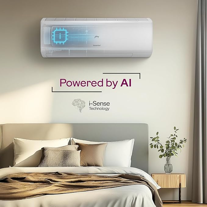 Godrej 2 Ton 3 Star, 5 Years Comprehensive Warranty, AI Powered, 5-In-1 Convertible Cooling, Self Clean Inverter Split AC (Copper, Heavy Duty Cooling At 52 °C, SIC 24ITC3 WZR/WZS, White)