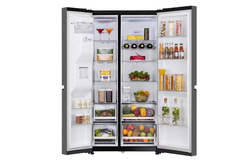 LG 630L, Side-by-Side Refrigerator,GL-L257CMC3, Wi-Fi Convertible, Water & Ice Dispenser, Matte Black Finish, 3 Star