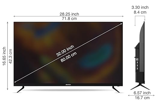 SANSUI 80 cm (32 inches) HD Ready Smart A+ LED Google TV JSWY32GSHD (Black)