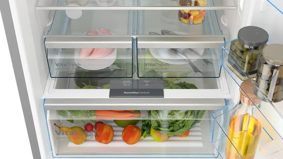 Bosch 508 L Frost Free Double Door 2 Star Refrigerator  (Black, Grey, KGN56CX41I)