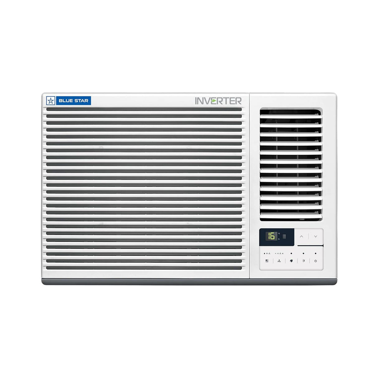 Blue Star 1.5 Ton 3 Star Inverter Window AC WIA318GXU | Copper Condenser | 2-Way Swing | Multi Sensors | Self Diagnosis | Blue Fins | White
