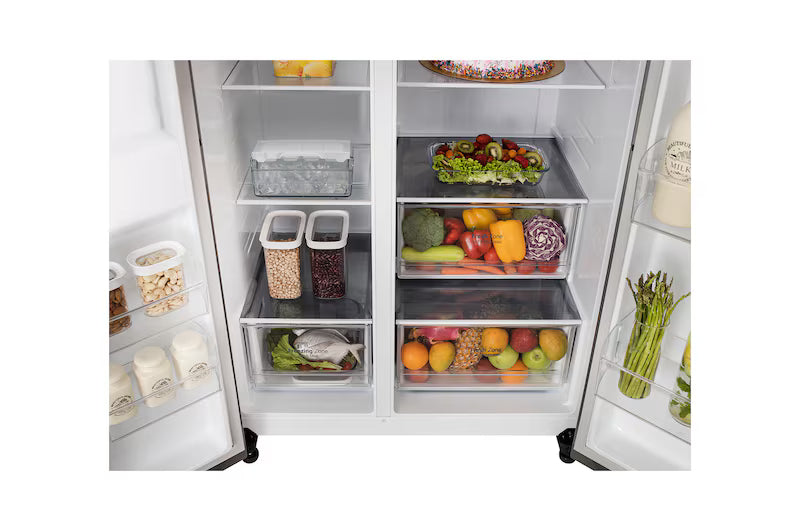 LG 650L Convertible Side-by-Side Refrigerator | Multi-Air Flow, Smart Diagnosis, Shiny Steel | GL-B257JPZ3