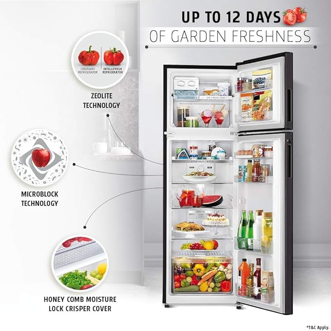 Whirlpool 231 L 2 Star Frost-Free Double Door Refrigerator (NEO DF278 PRM BLACK SPARKLE(2s)-TL 22064)