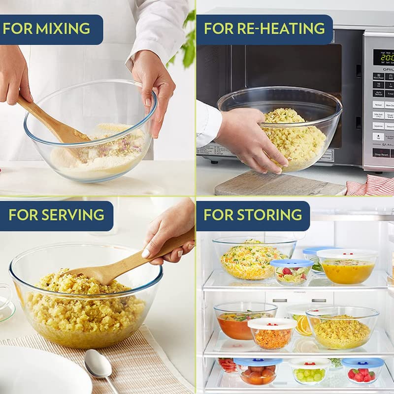 Luminarc Tempered Stackable 1.1L, 2.0 L Mixing Bowl Pack of 2