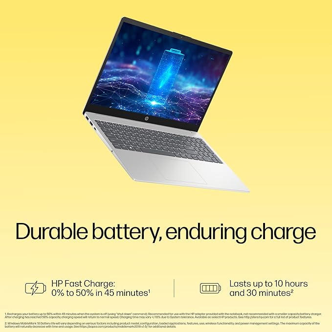 HP Laptop 15, AMD Ryzen™ 5 7520U,15.6-inch(39.6 cm), FHD, 16GB LPDDR5,512GB SSD,Dual Speakers,MSO,Windows 11,Natural Silver | 15-FC0156AU