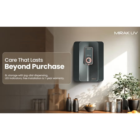 Havells Mirak RO+UV+Alkaline Water Purifier โ 6L Storage, Advanced Filtration, Healthy Mineral Water, Elegant Black Design